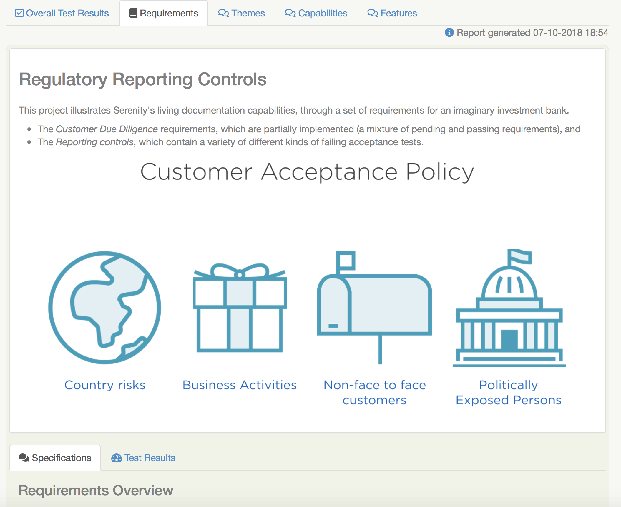 A rendered application overview including an image